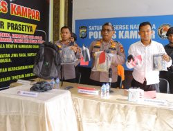 Polres Kampar Gelar Konferensi Pers, Ekspos Pelaku Narkoba Dengan Barang Bukti 3,3 Kilogram Shabu