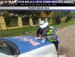Ops Patuh LK2023 Sat Lantas Polres Rohul , Giat Penegakan Hukum Secara humanis Dengan E Teguran dan E Tilang