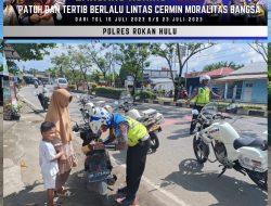 Satgas Gakkum Sat Lantas Polres Rohul Gelar Hunting System OPLK2023, Tilang Puluhan Kendaraan Bermotor 
