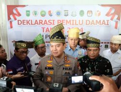Kapolda Riau, Bawaslu, dan KPU Bersama 18 Parpol Deklarasi Pemilu Damai