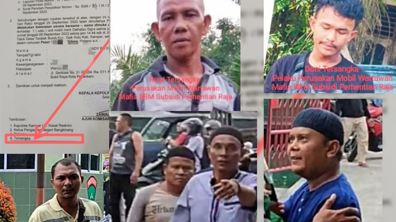 Tersangka Rizal dan Doni CS Pelaku Perusakan Mpbil Wartawan Pasal 170 KUHP, Mafia BBM Subsidi Perhentian Raja, Kampar, Riau
