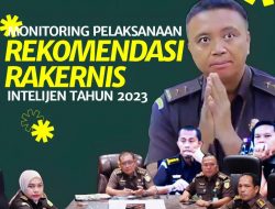 Kasi A, Kasi E dan Kasi Penkum Bidang Intelijen Kejati Riau Ikuti Monitoring Pelaksanaan Rekomendasi Rakernis Intelijen Tahun 2023