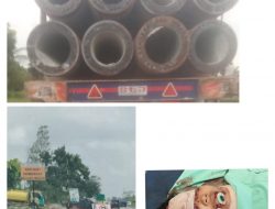 Siswi SMK Migas Nyaris Tewas, Usai Tabrak Trailer Muatan Tiang Beton Milik PT Kunango Jantan Parkir di Badan Jalan