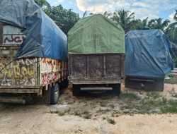 4 Unit Cold Diesel Bermuatan Kayu Ilegal Logging Diamankan Dit Reskrimsus Polda Riau Dibantu Polsek Kampar Kiri