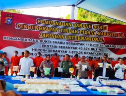 Polda Riau Musnahkan Narkotika Senilai Rp 133 Miliar ! Sindikat Narkoba Jaringan Internasional Ditangkap dan  709 Ribu Jiwa Diselamatkan