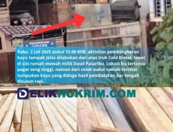 “Gudang Kayu Ilegal Serempan Jaya Diduga Milik Daud Pasaribu — Kayu Meranti dari Teluk Pulau Hilir Dibongkar di Samping Rumah Mewah Rimba Melintang”
