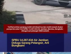 SPBU 14.287.634 Air Jamban Diduga Jadi Markas Pelangsir BBM – Truk Ringsek & Mobil Mewah Pelangsir Kuasai Jalur Biosolar!”*