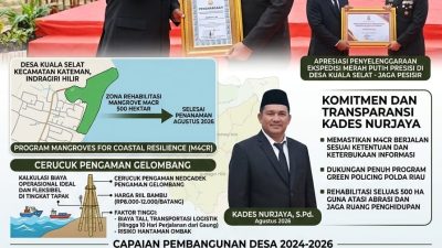 Kades Kuala Selat Raih Penghargaan Kapolda Riau dan Dukung Program Menteri Lingkungan Hidup, Kades Nurjaya Paparkan Fakta Geografis Proyek M4CR dan Komitmen Transparansi Program Desa